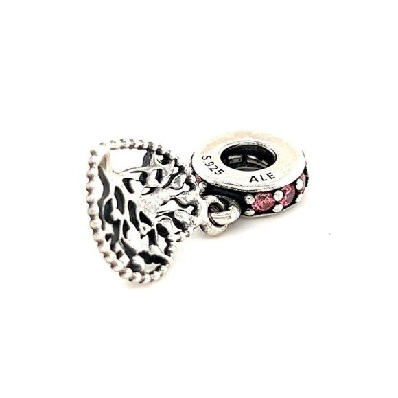 Pandora Cz Enamel Heart Dangle Charm - Picture 2 of 4